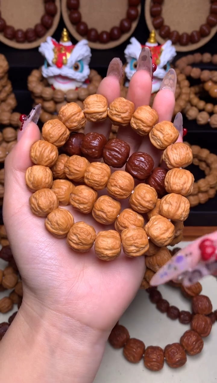 【闪购商品】文玩核桃手串15-16mm金蟾蛤蟆头龙炎料深雕全品