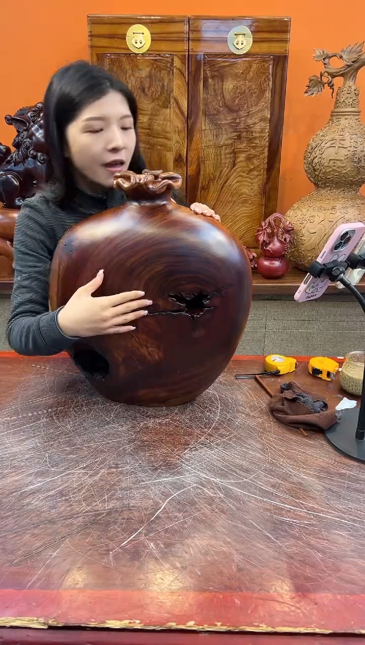 【闪购商品】稳定木实木创意花插