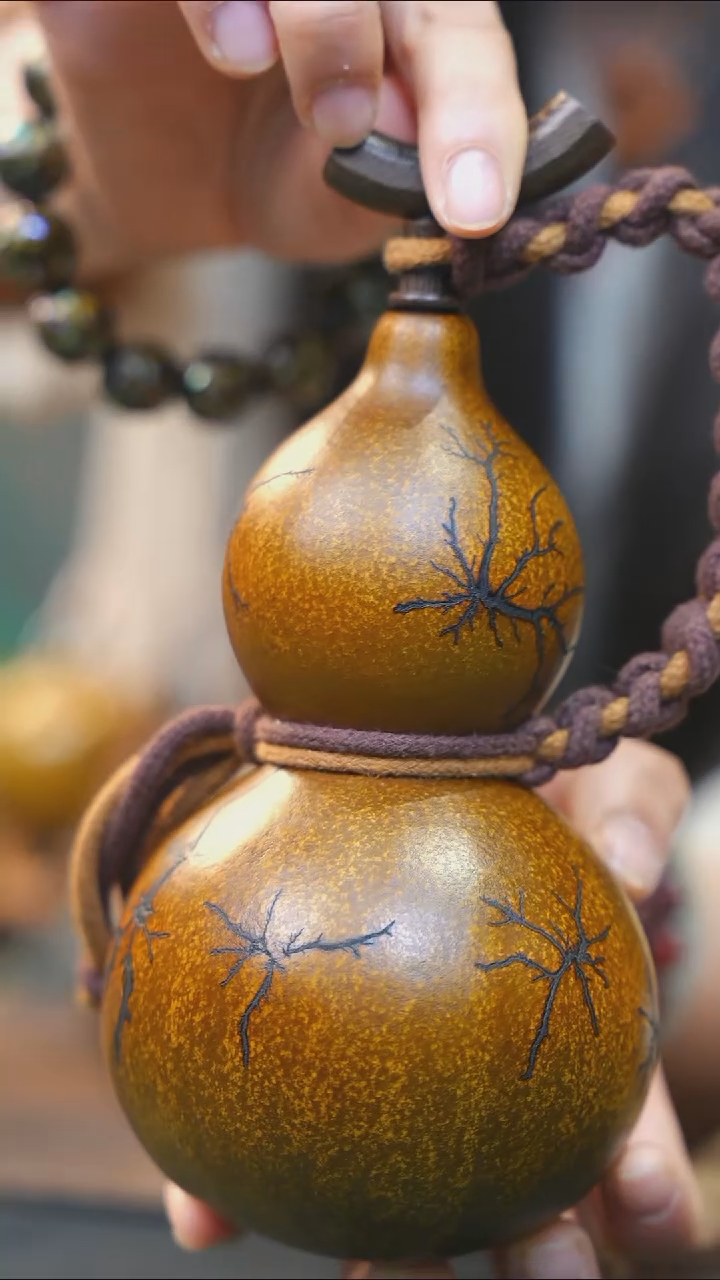 【闪购商品】WW107大漆酒葫芦不包手串及旋转底座