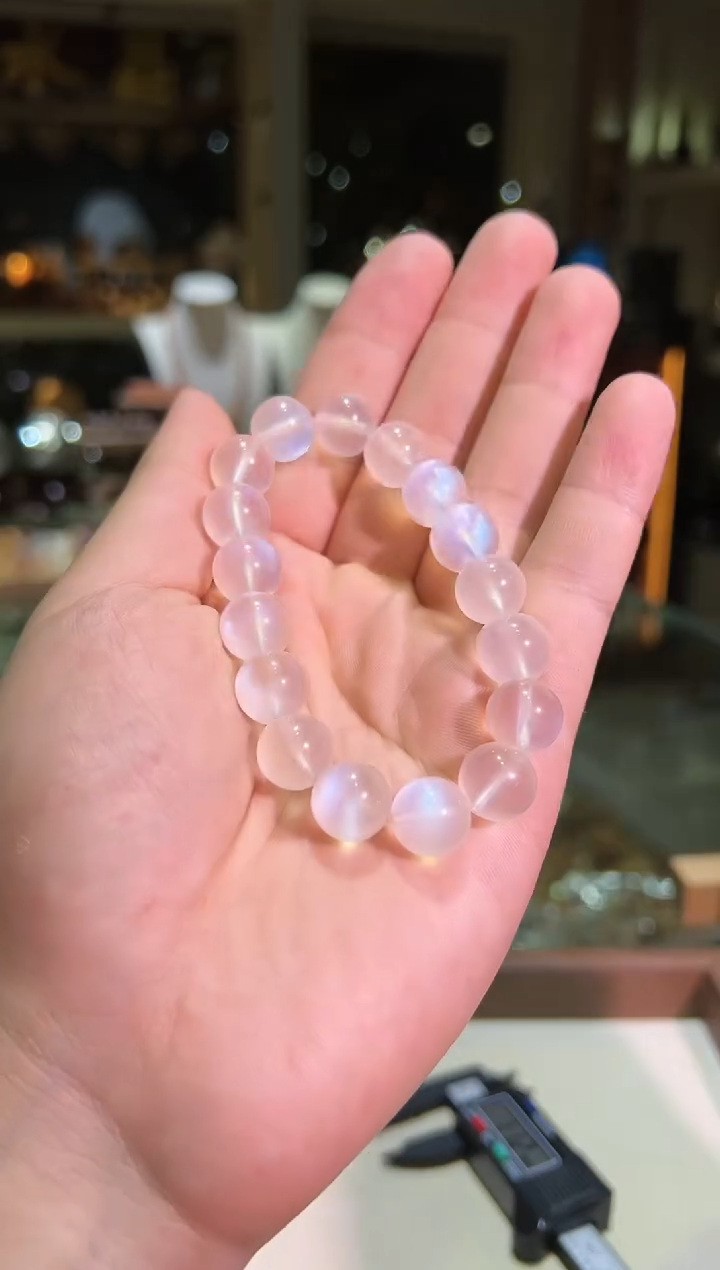 手链未镶嵌月光石11.8mm+蓝月光（多样性发一）