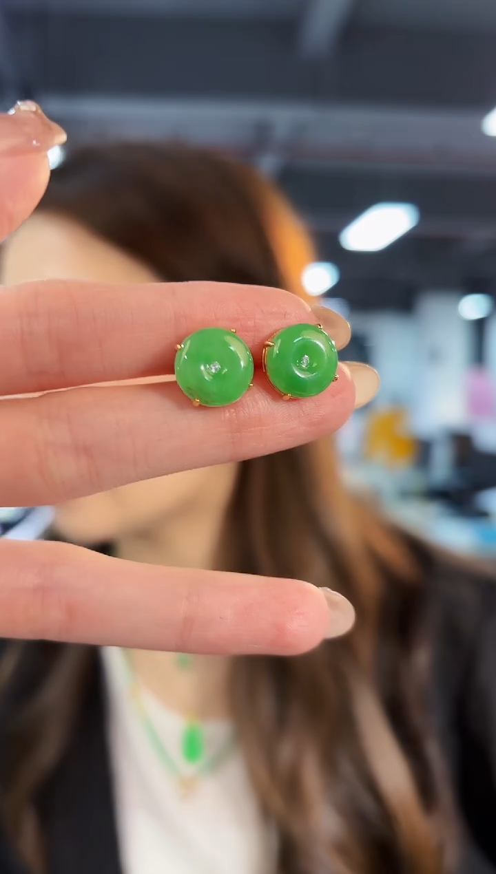 【闪购商品】翡翠耳饰未镶嵌缅料A货/支持复检/一对