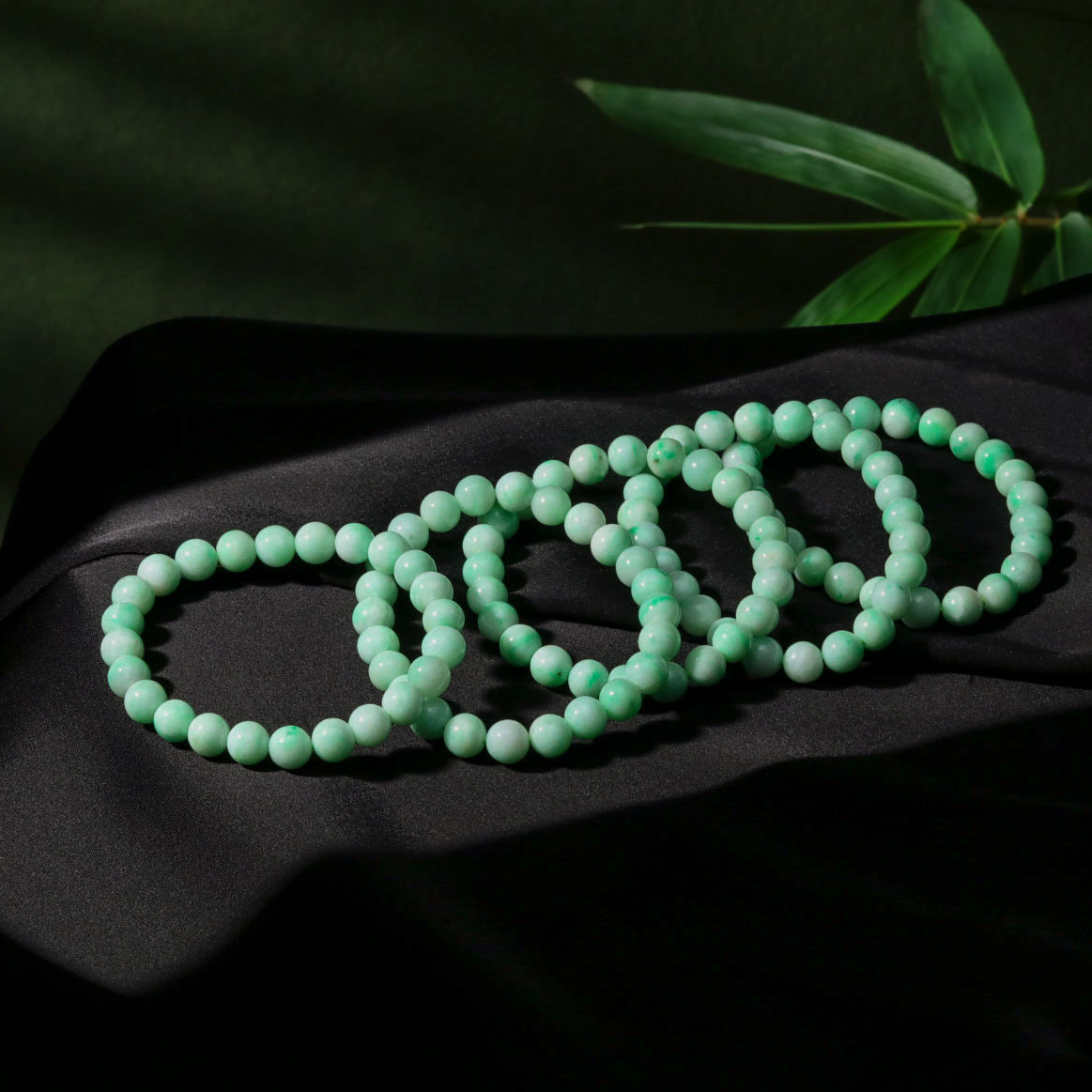 【意婵】（7.5mm）天然高品缅A阳绿翡翠单圈手链（多样性发一）-912776