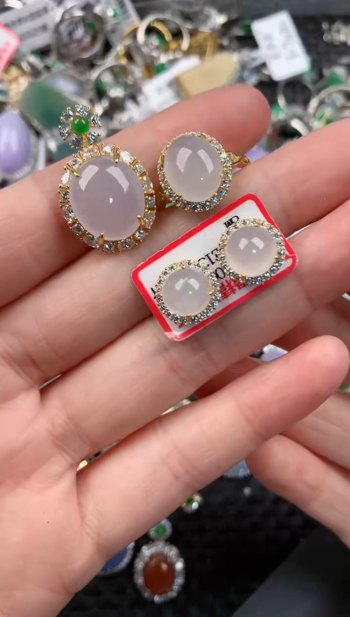 银S925镶嵌戒指翡翠10-10-10    9