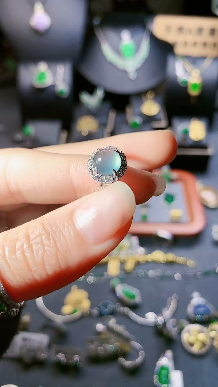 【闪购商品】翡翠戒指银S925镶嵌戒指