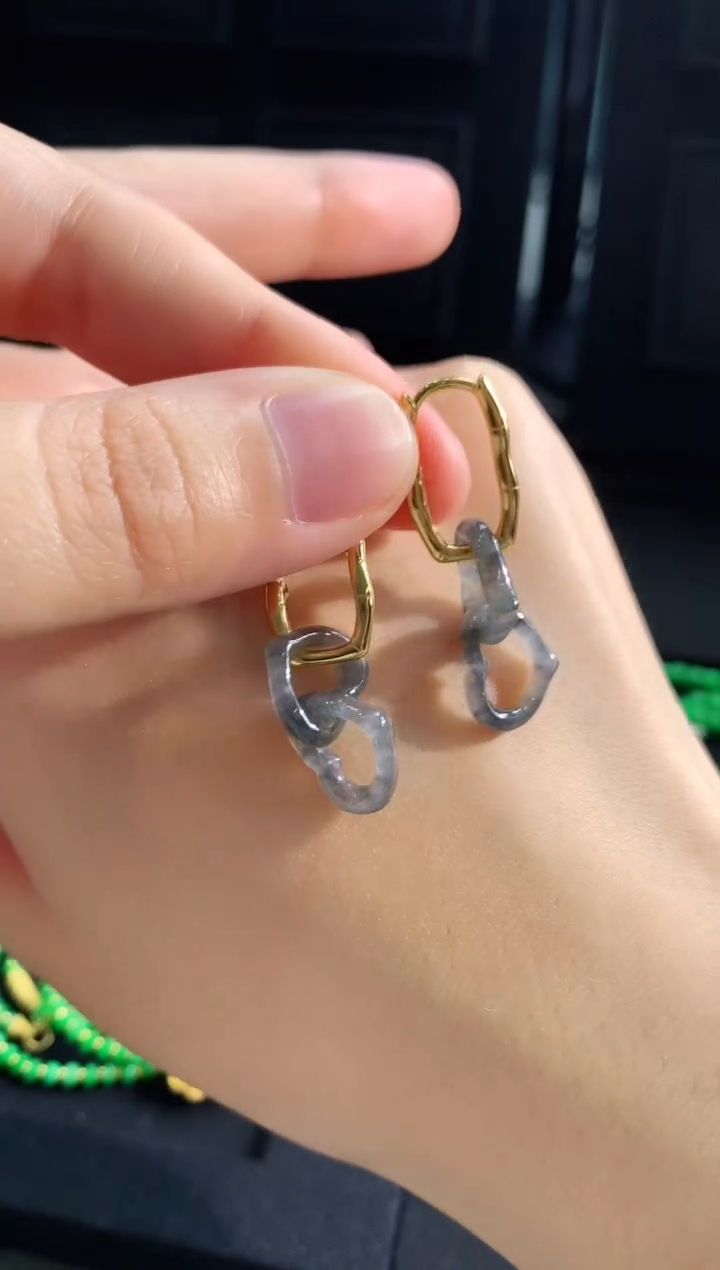 【闪购商品】翡翠耳饰银S925镶嵌耳饰