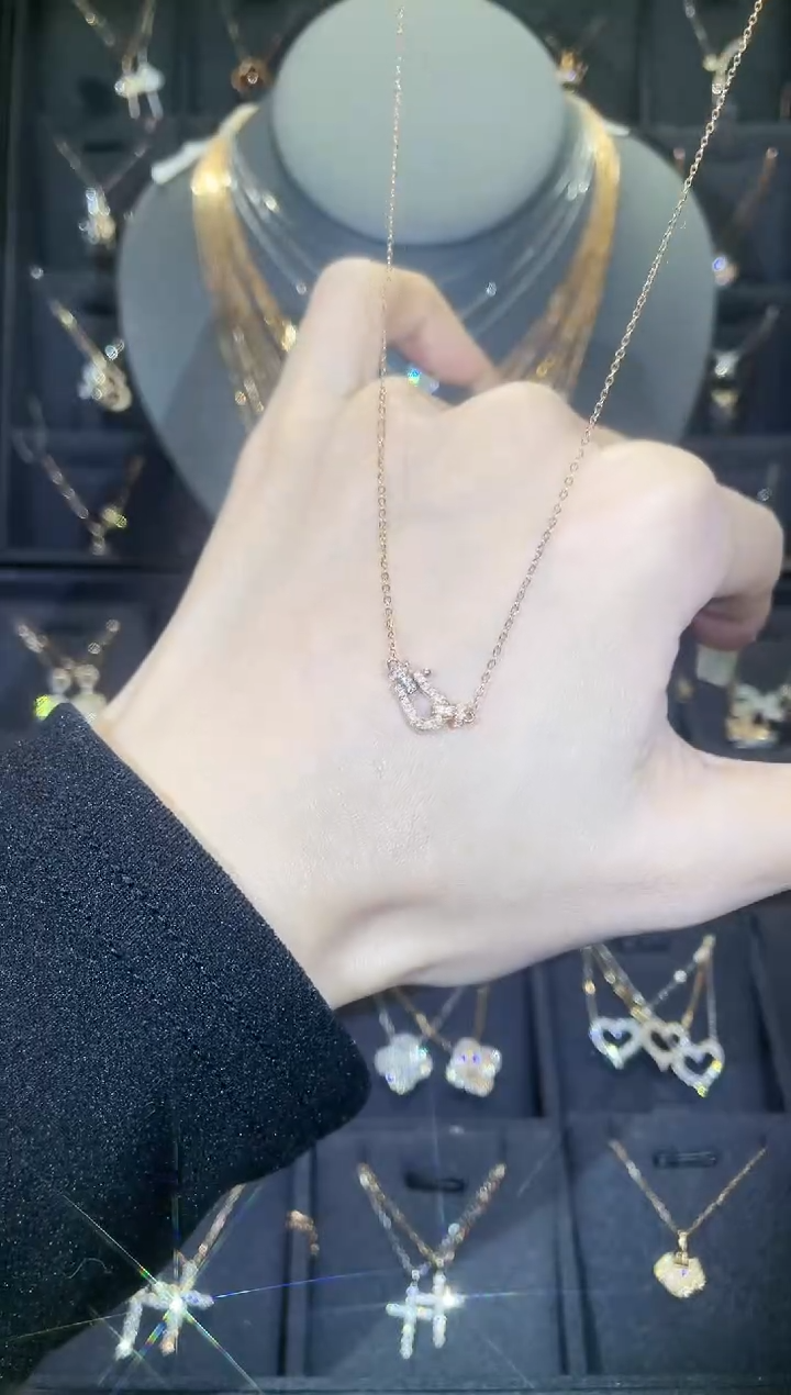 【闪购商品】钻石套链18K金镶嵌18K金玫  多人 马蹄