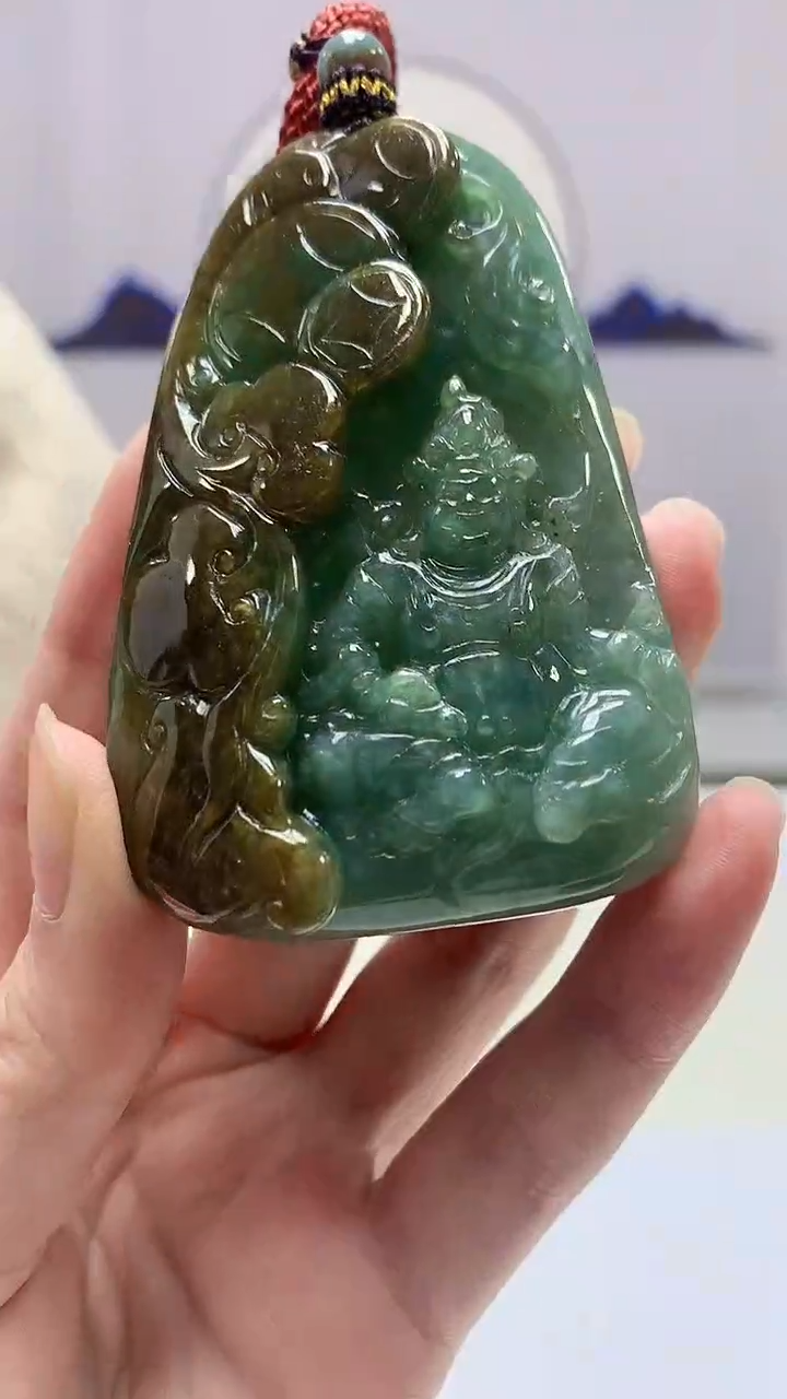 【闪购商品】定制翡翠未镶嵌4902zm-毛货挂件财神130