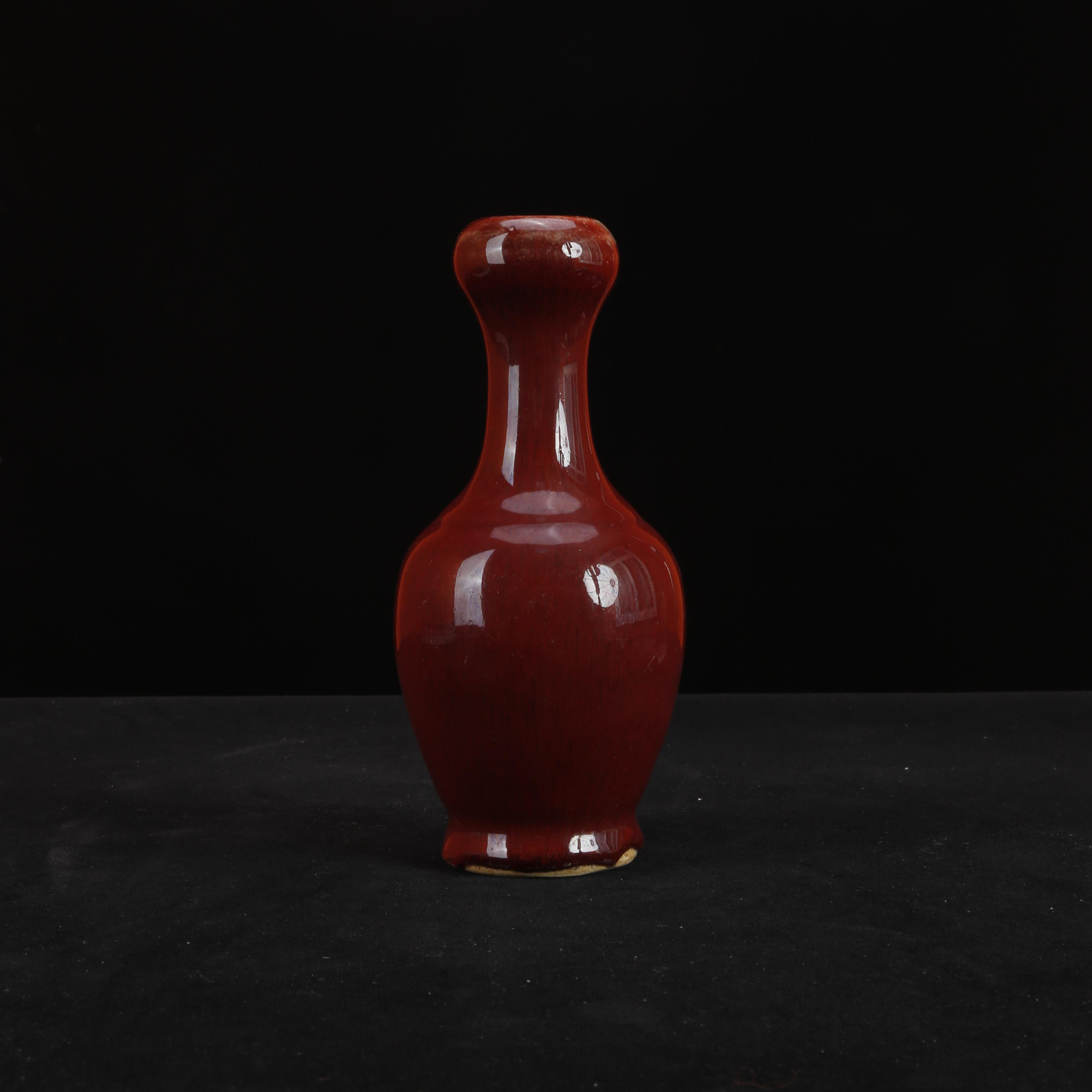 清中期 窑变釉蒜头瓶