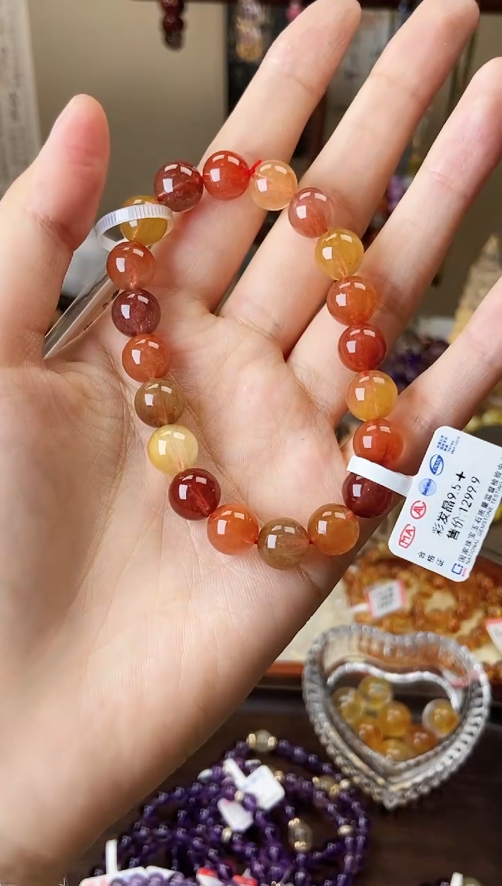 【闪购商品】水晶手链未镶嵌9mm彩发晶