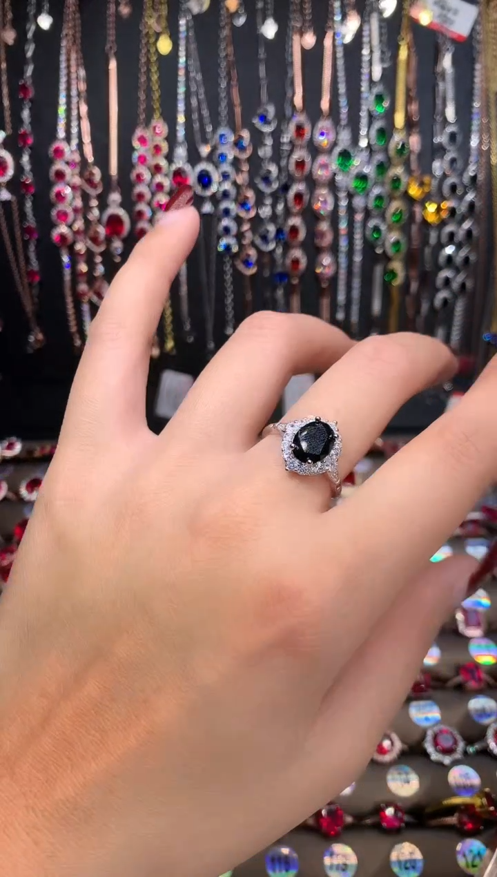 【闪购商品】蓝宝石戒指银S925镶嵌银色