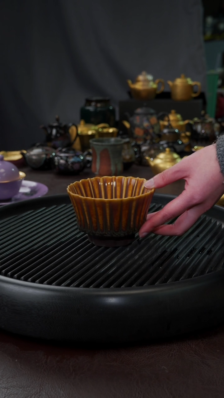 【闪购商品】杯【宜景窑天目釉玛瑙釉】大羽冠