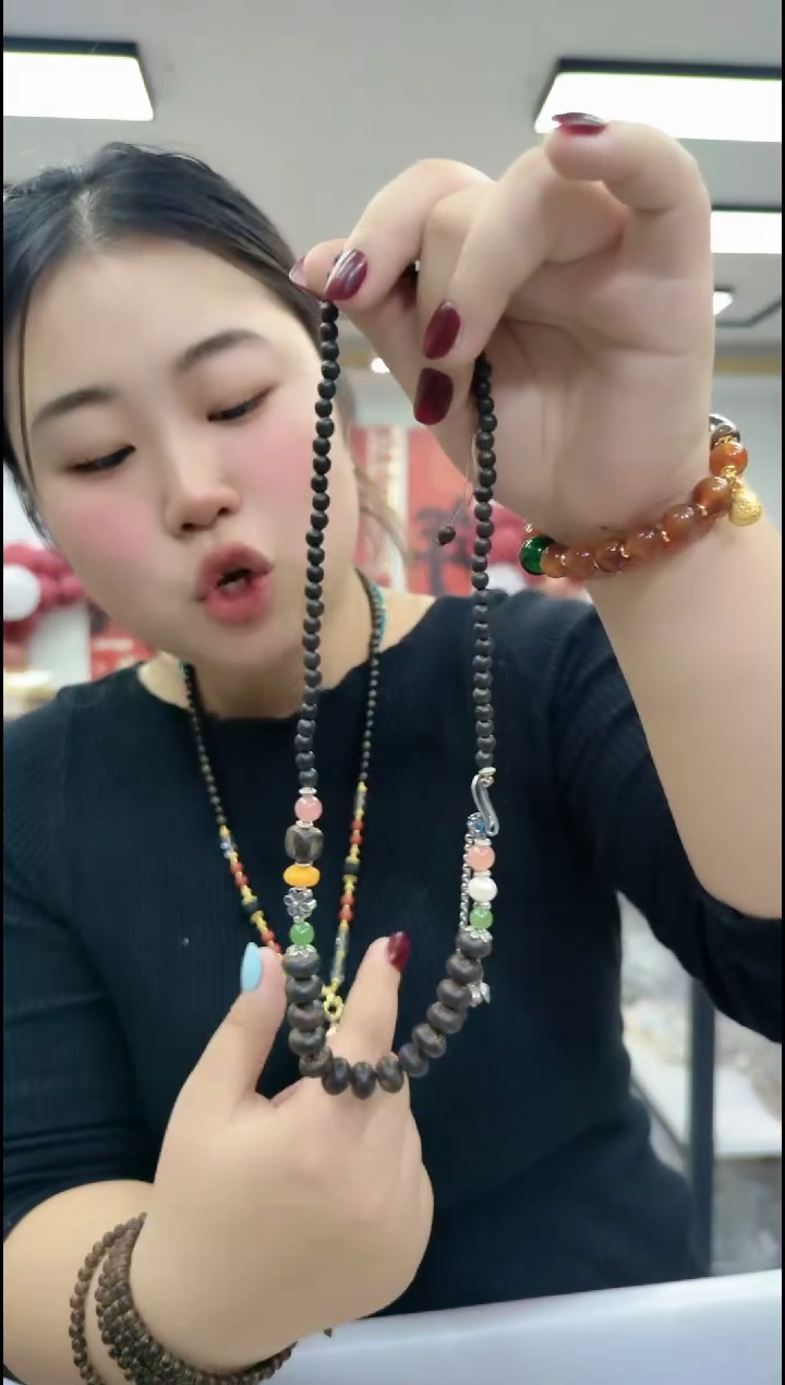 【闪购商品】卢氏黑黄檀（大叶紫檀）14108 黑檀木项链