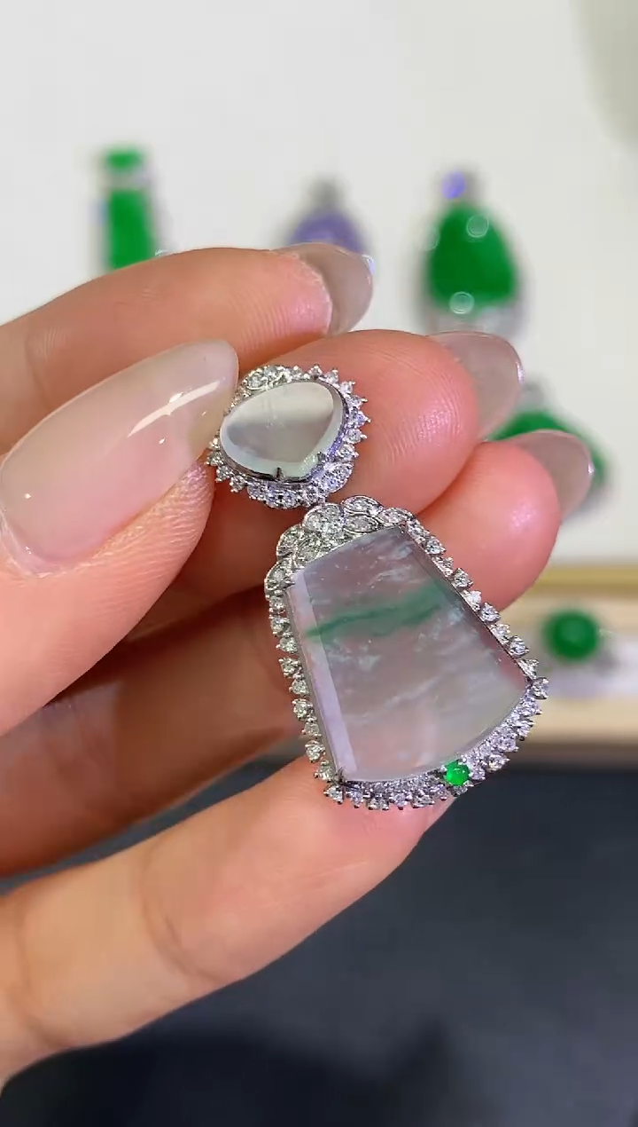 【闪购商品】翡翠颈饰18K金镶嵌团购43