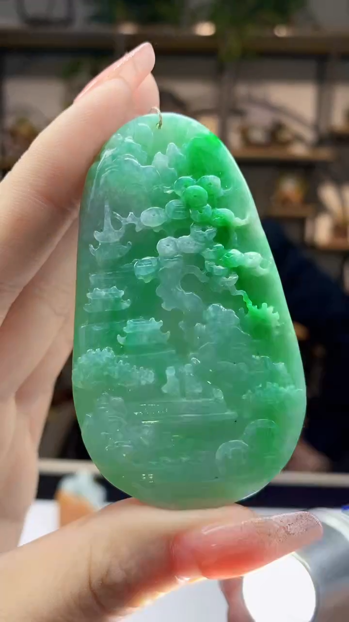 【闪购商品】定制翡翠未镶嵌1063ry-毛货挂件27