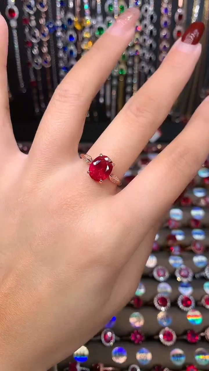 【闪购商品】红宝石戒指银S925镶嵌8.10