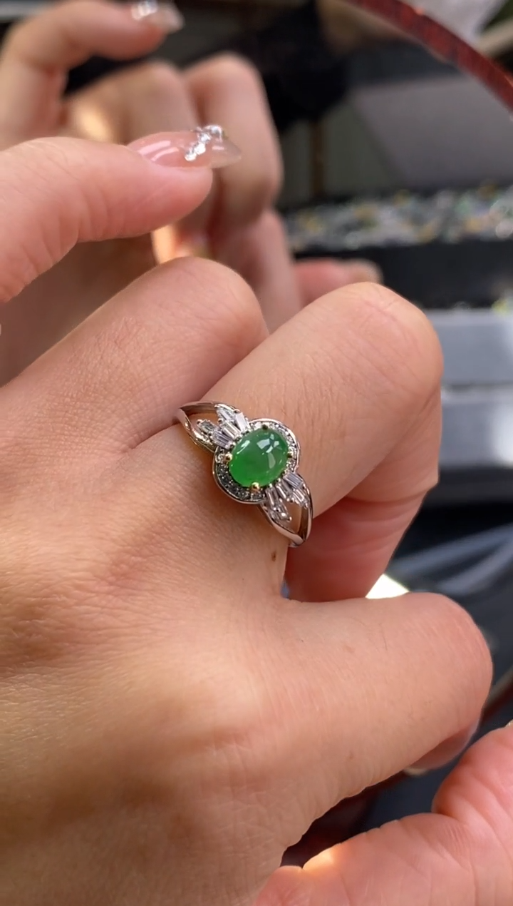 颈饰银S925镶嵌翡翠h***a净货15930