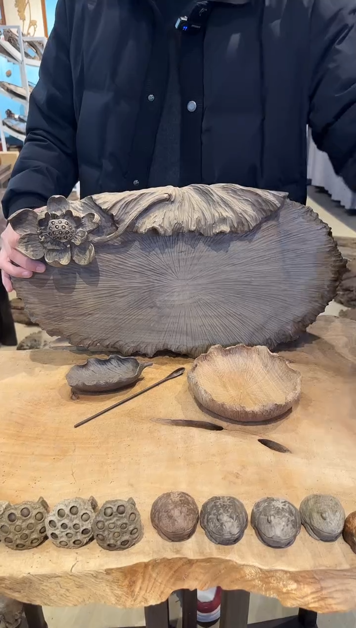 木381号乌木金丝楠干泡+茶则+小果盘