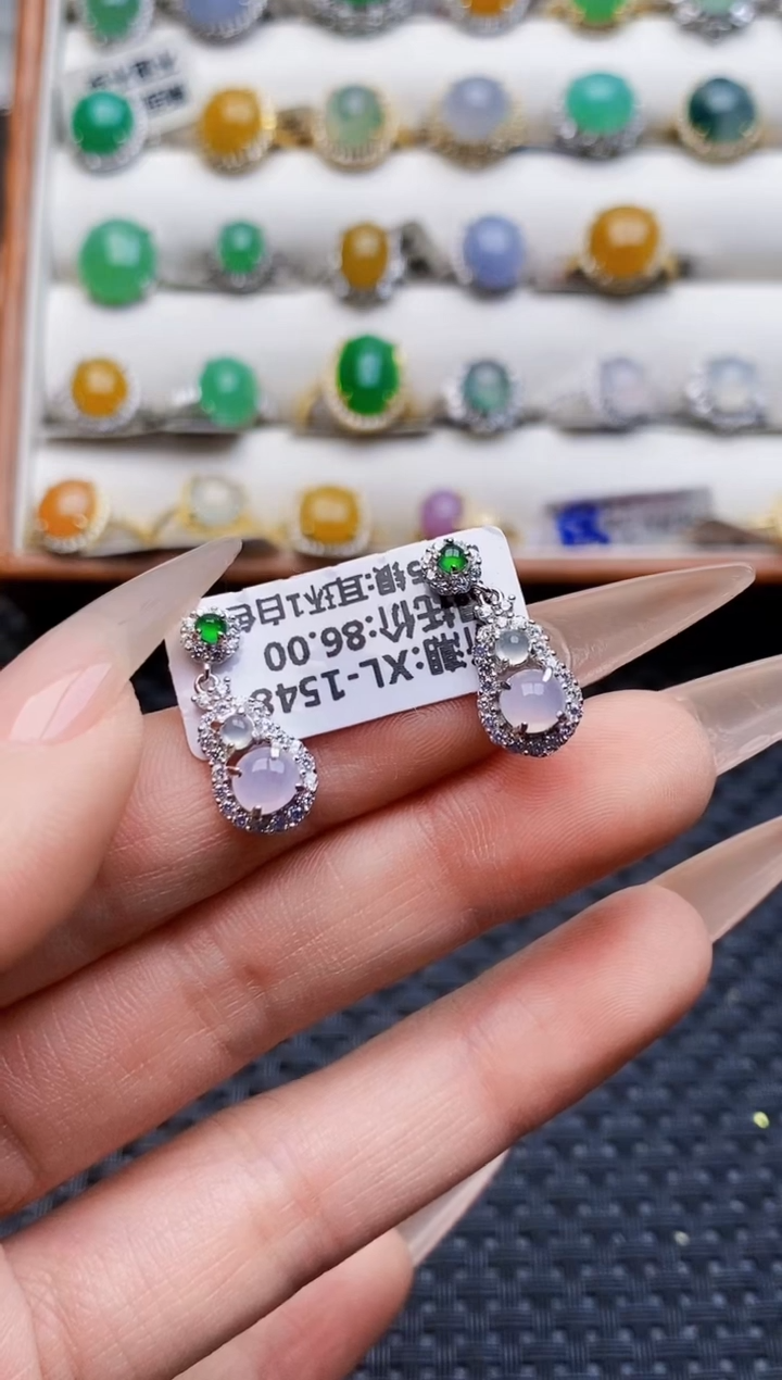 银S925镶嵌戒指翡翠4597