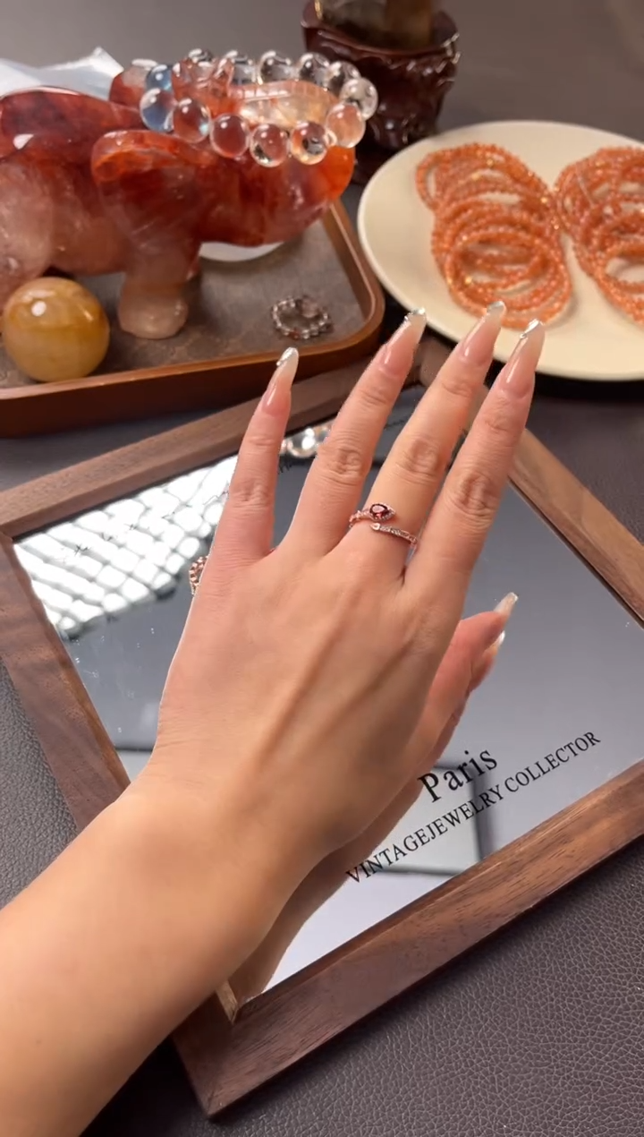 未镶嵌手链水晶16-10石榴石戒指