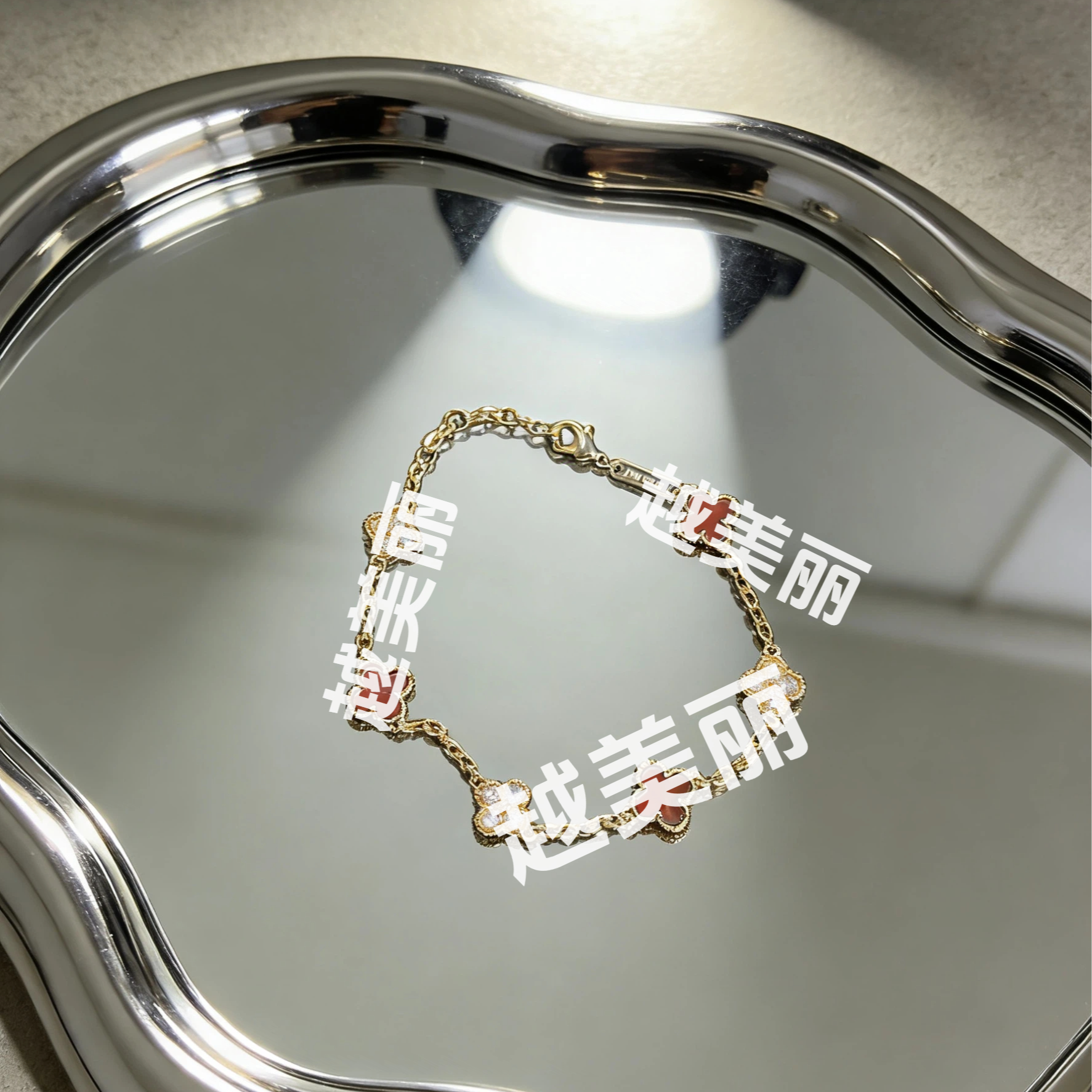 【越美丽】V金意大利精工拉丝质感高级极简饰品yx5422