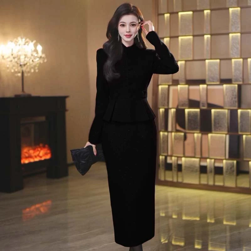 小香风套装裙女高级感高端婚宴礼服两件套