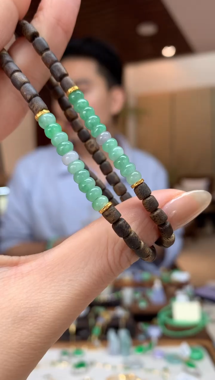 18K金镶嵌手串翡翠手串 多样性发货1件