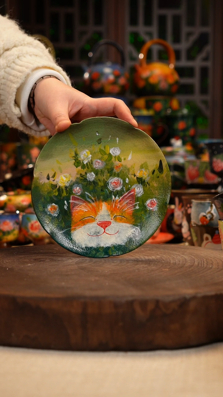 油画 手绘釉下彩