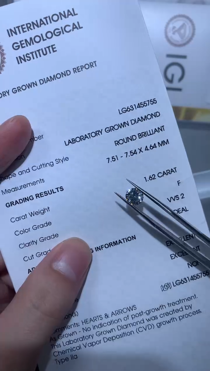 【闪购商品】实验室培育钻石裸石未镶嵌1.62F631455755