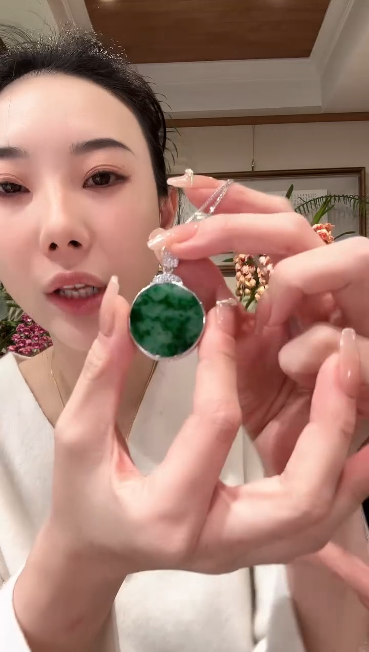 【闪购商品】翡翠颈饰银S925镶嵌国风