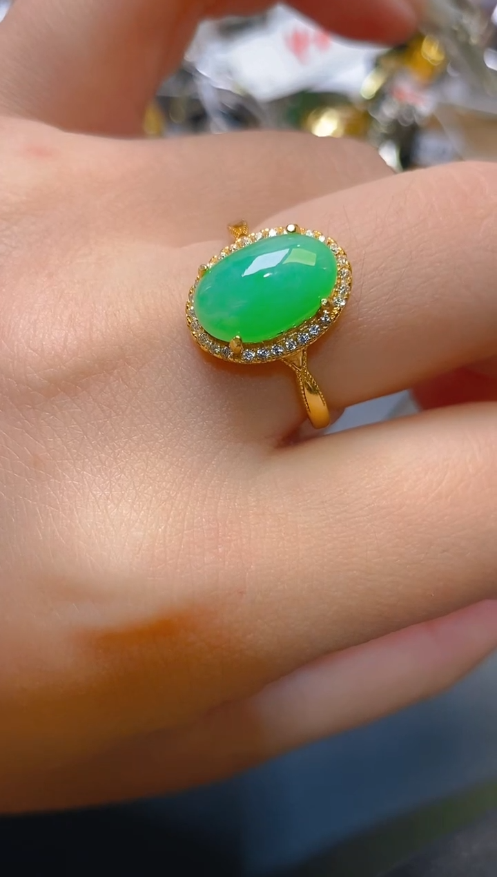 【闪购商品】翡翠耳饰银S925镶嵌天然A货翡翠1