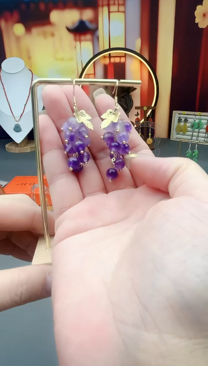 未镶嵌耳饰紫晶439