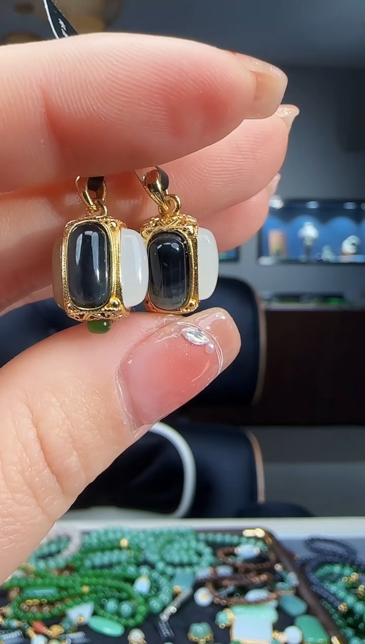 吊坠(不含链)银S925镶嵌和田玉多样性发货拍一发一 