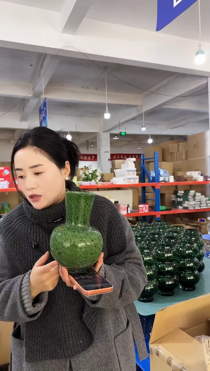 私花主义花瓶-瑕疵绿瓶