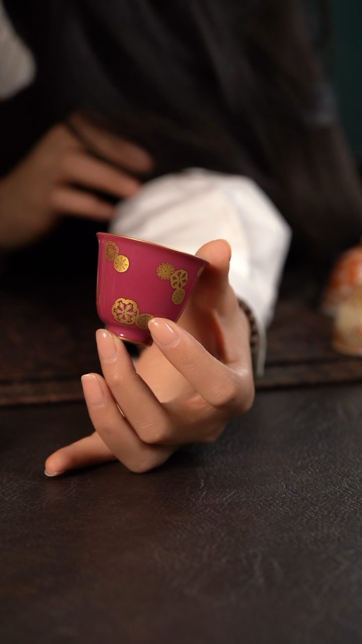 【闪购商品】杯德韶轩胭脂水堆金皮球花闻香杯