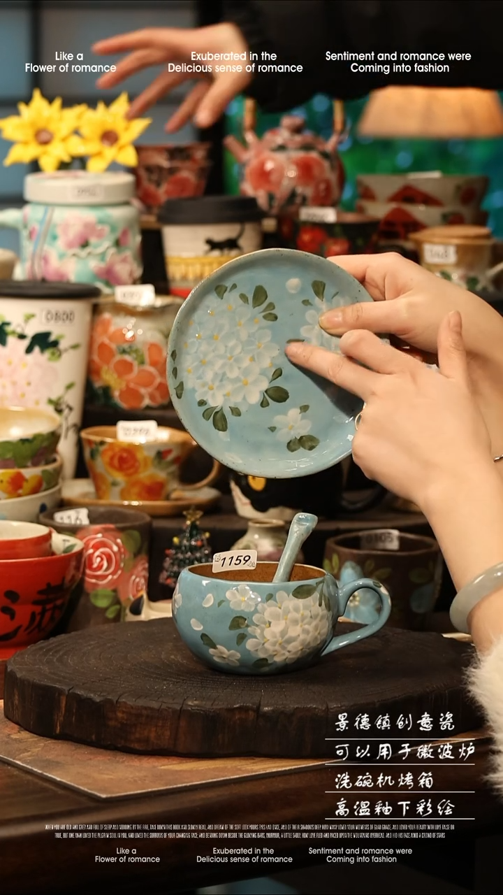 陶瓷景德镇高温釉下彩手工手绘款式@A1159@