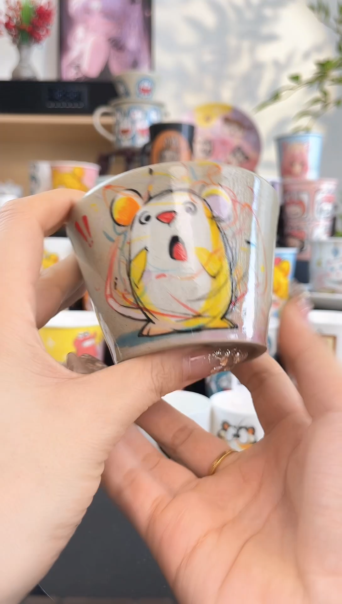 【闪购商品】摆件手工手绘陶瓷小杯杯