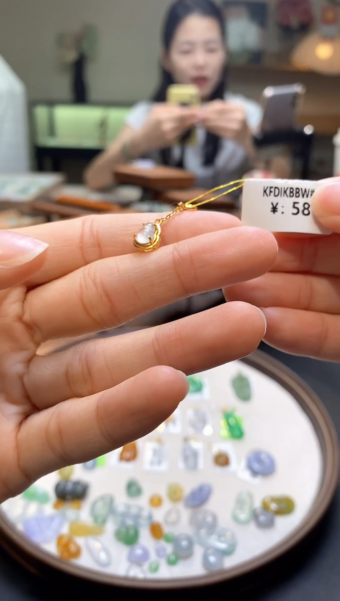 翡翠银S925镶嵌颈饰葫芦