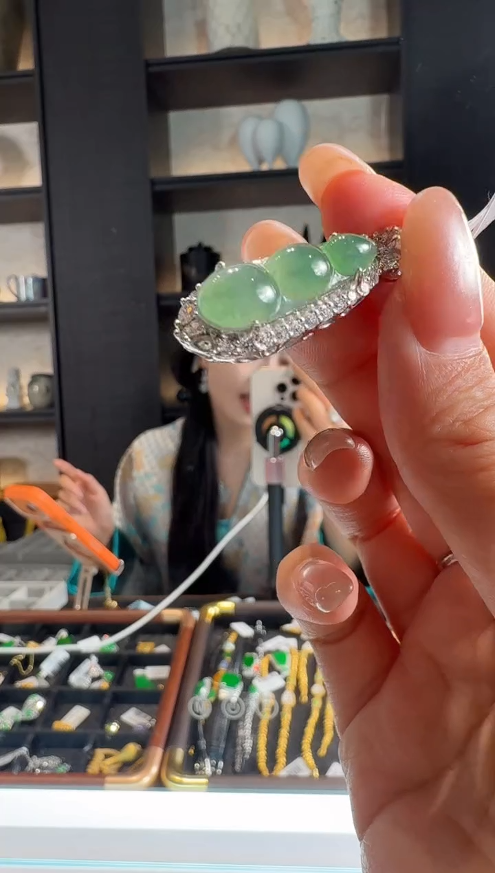 颈饰银S925镶嵌翡翠19