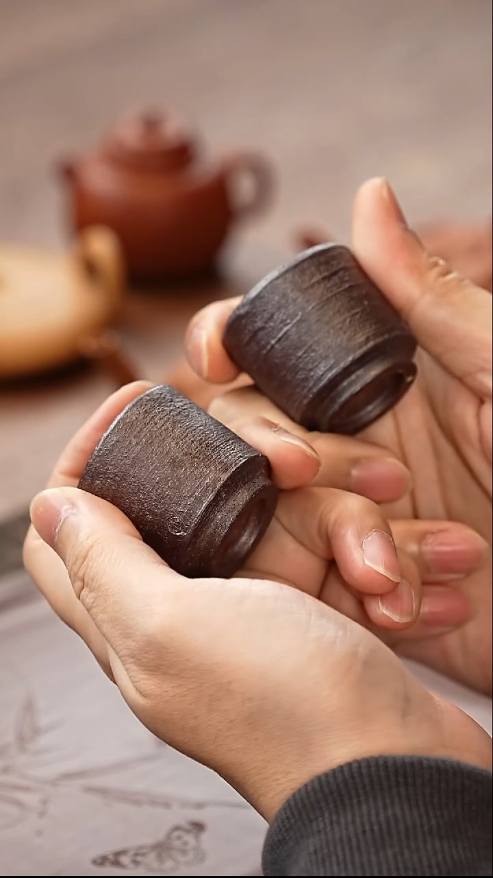 茶壶紫砂全手工柴烧扳指杯