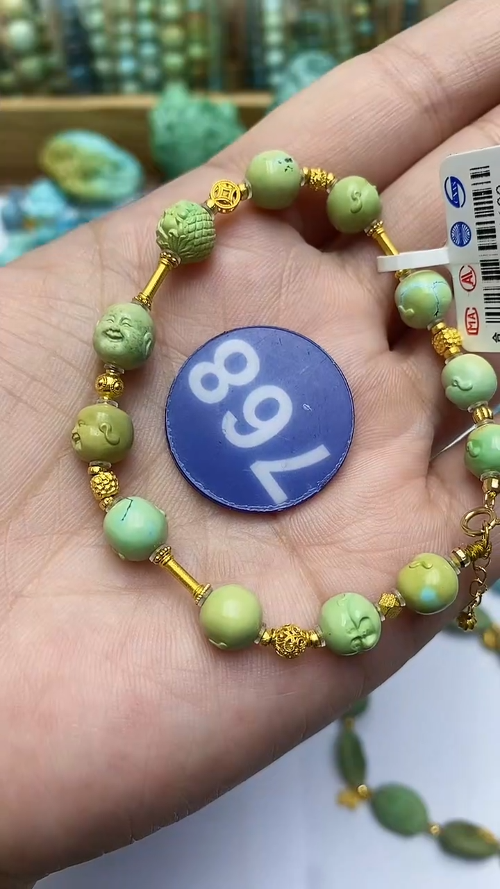 【闪购商品】绿松石手链18K金镶嵌768