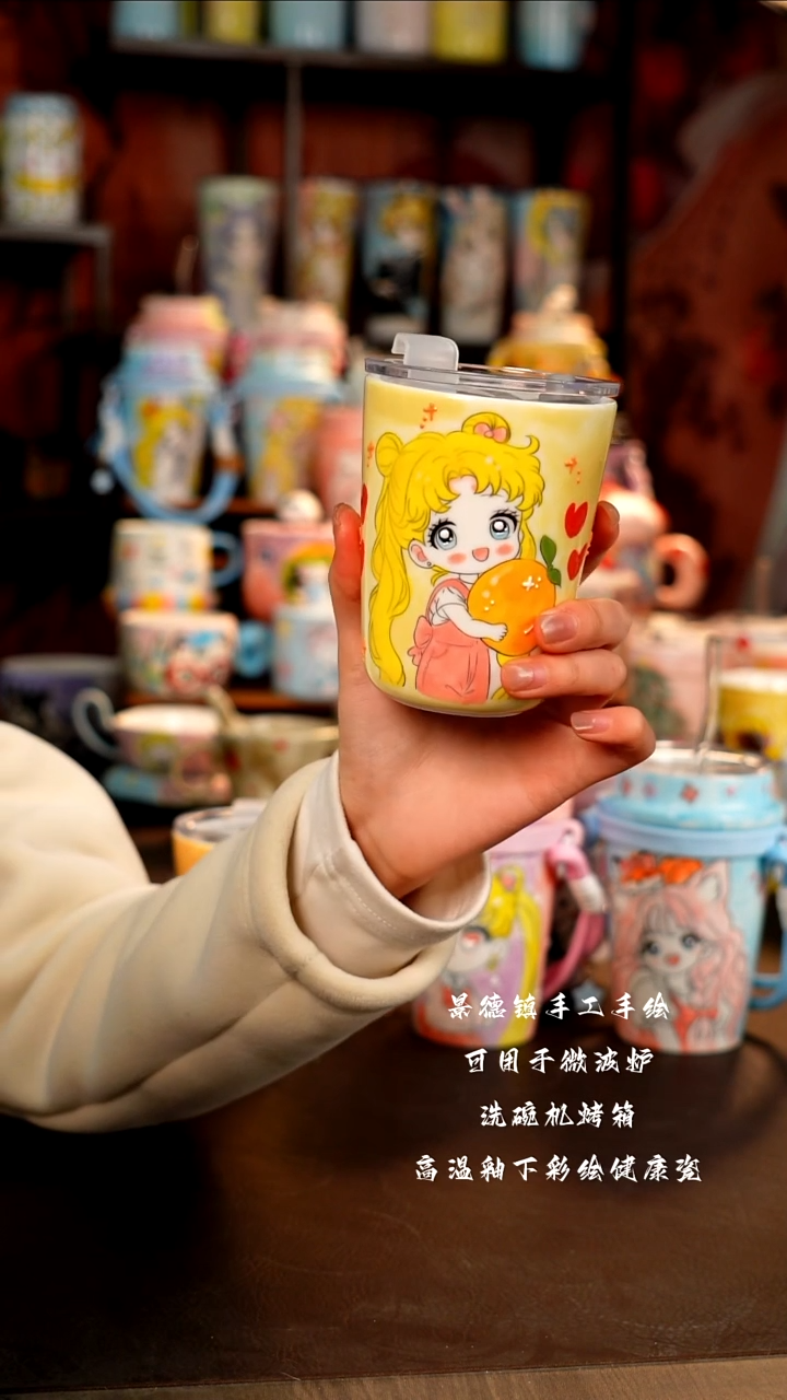 景德镇手工手绘陶瓷杯杯