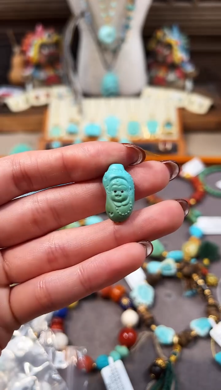 未镶嵌绿松石配饰可****座绿松石配饰