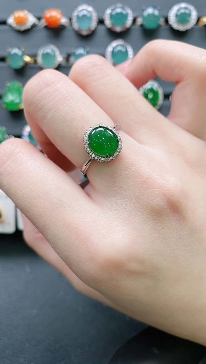 【闪购商品】翡翠戒指银S925镶嵌111111