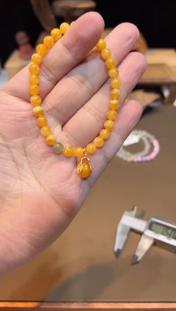 手链琥珀未镶嵌手饰@@E6910