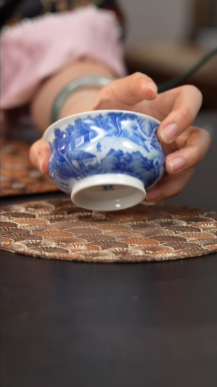 【闪购商品】瓷片看山柴窑青花山水