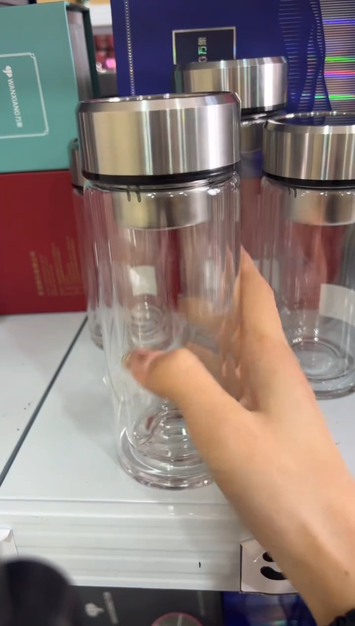 【闪购商品】万象双层340ml高硼硅茶杯