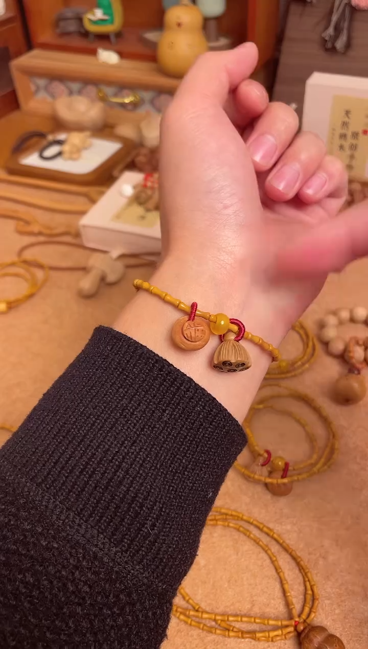竹节手串一物一拍单圈加黄跑环好运连连