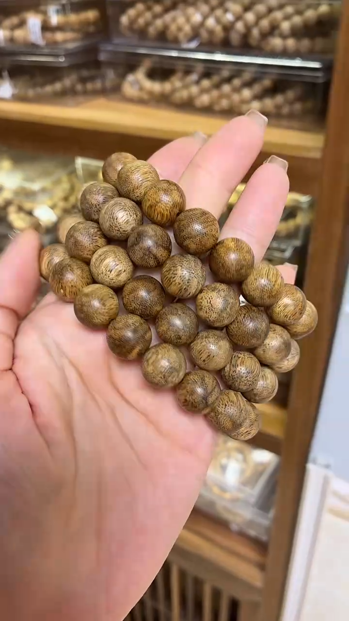 沉香手串菩萨棋圆珠单圈1.3虎斑多样性发其一