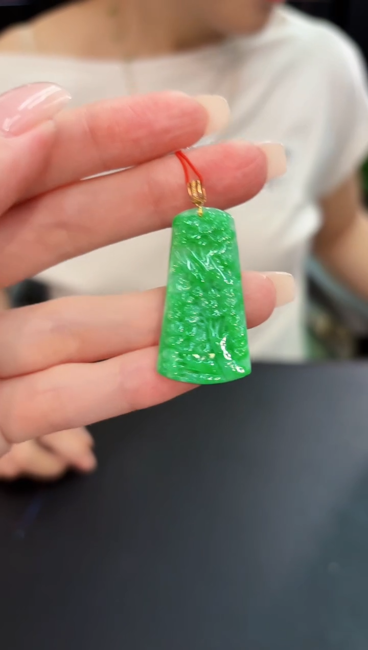 翡翠18K金镶嵌颈饰 缅料A货/支持复检/一件