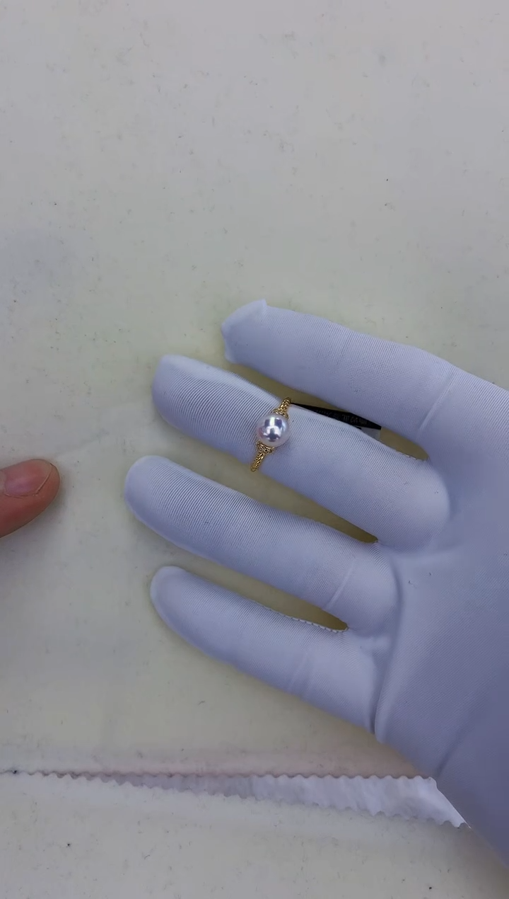 银S925镶嵌饰品海水珍珠设计款戒指